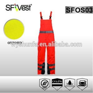 high quality workwear orange coveralls with 100% polyester 300D oxford pu coated conform to EN ISO 20471& ANSI/ISEA 107